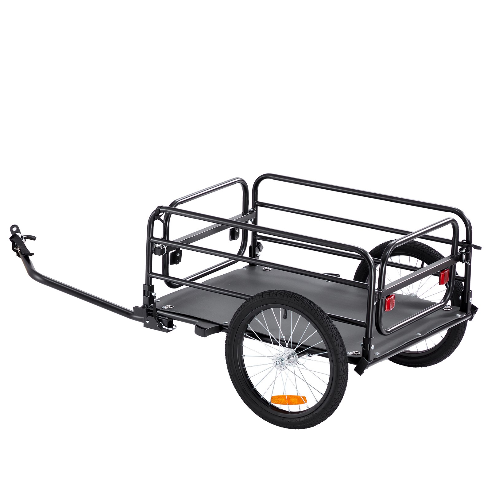 VEVOR Remolque de Carga para Bicicletas Capacidad de Carga de 72 kg Carrito Resistente para Bicicletas Ruedas de 40 cm, Reflectores de Seguridad, Compatible con Ruedas de Bicicleta de 56 a 71 cm