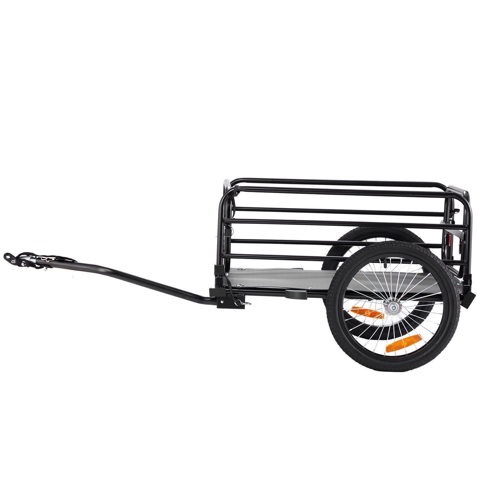 VEVOR Remolque de Carga para Bicicletas Capacidad de Carga de 72 kg Carrito Resistente para Bicicletas Ruedas de 40 cm, Reflectores de Seguridad, Compatible con Ruedas de Bicicleta de 56 a 71 cm