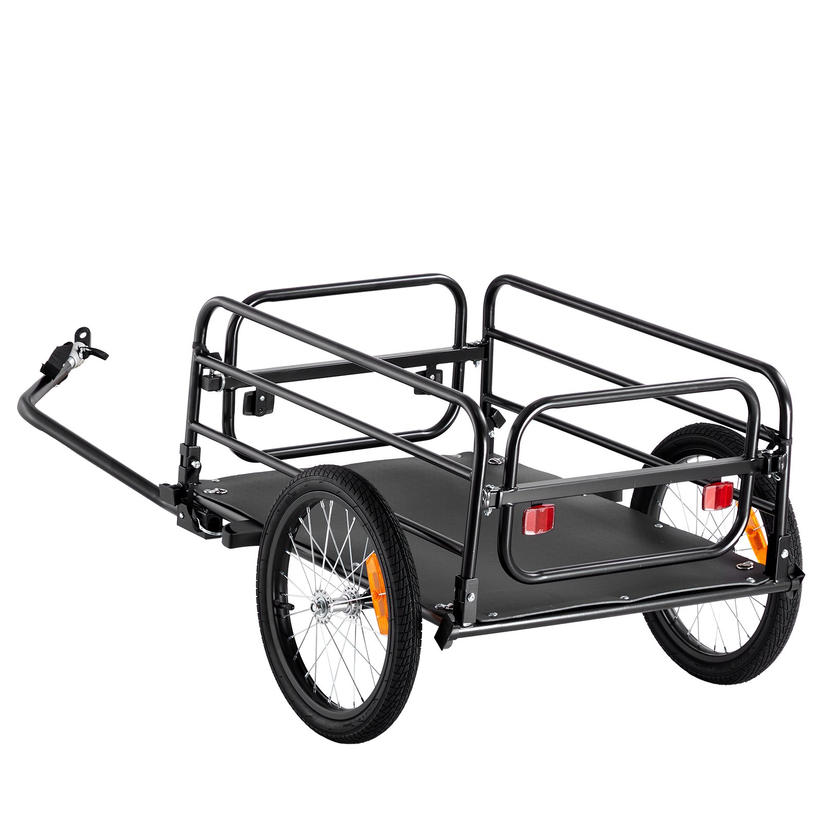 VEVOR Remolque de Carga para Bicicletas Capacidad de Carga de 72 kg Carrito Resistente para Bicicletas Ruedas de 40 cm, Reflectores de Seguridad, Compatible con Ruedas de Bicicleta de 56 a 71 cm