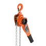 VEVOR Manual Lever Chain Hoist, 1T 1000KG Capacity Heavy Duty Come Along, 3M Lift G80 Alloy Steel Chain With Dual Pawl Mechanical Brake, 360° Rotating Hooks, for Warehouse Construction Garage