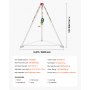 VEVOR Kit de Trípode de Rescate para Espacios Confinados, con Cabrestante 544 kg, Patas Ajustables de 1,25 m, Cable de 19,8 m, Protección Anticaídas de 10 m, Altura de Trabajo de 1,34 a 2,15 m