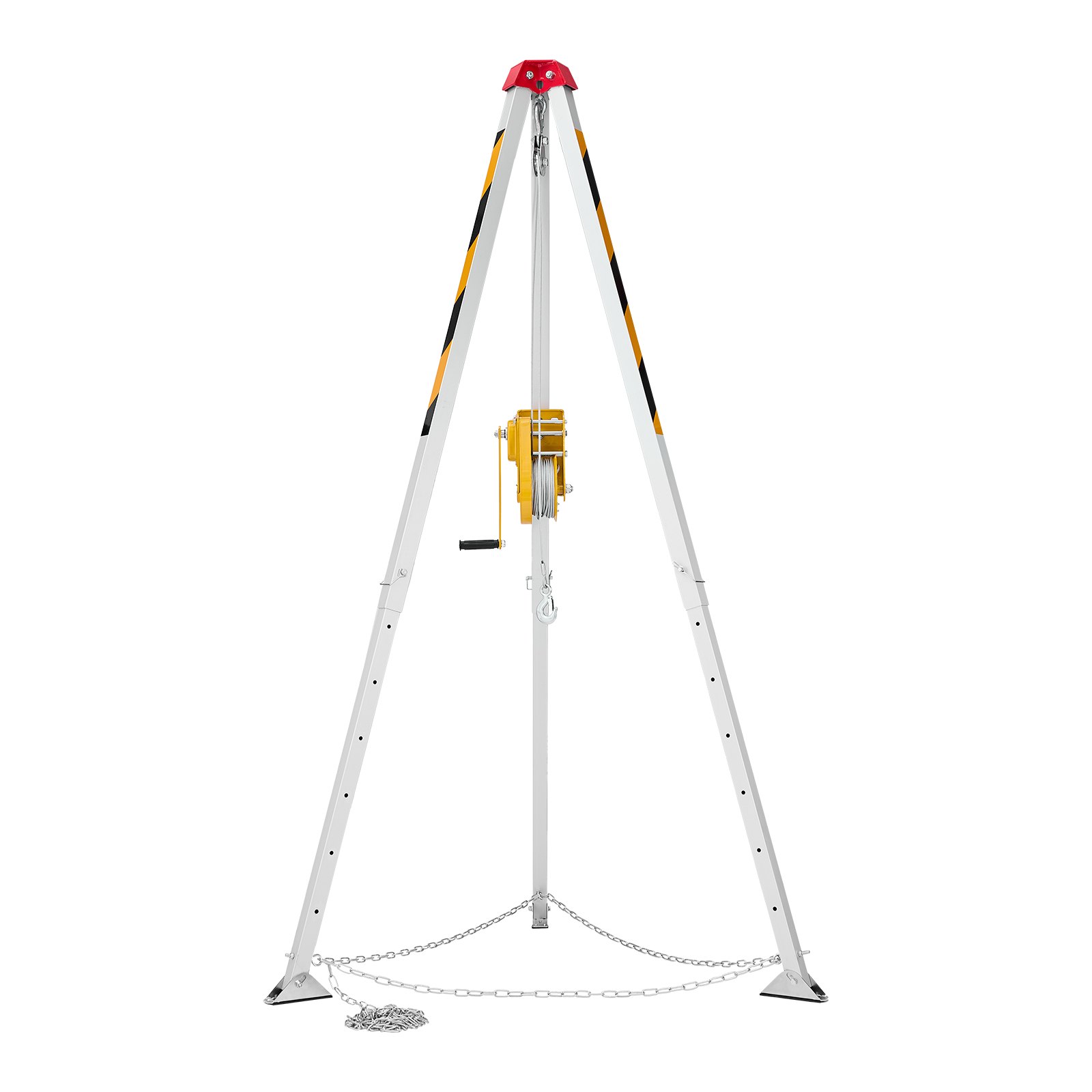VEVOR Kit de Trípode de Rescate para Espacios Confinados, con Cabrestante 1179 kg, Patas Ajustables de 1,45 m, Cable de 30 m, Protección Anticaídas de 10 m, Altura de Trabajo de 1,6 a 2,45 m