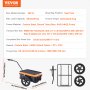 VEVOR Remolque para Bicicleta Capacidad de Carga de 40 kg Carro para Bicicleta Almacenamiento Compacto Plegable con Enganche Universal Ruedas de 406 mm para Bicicleta con Ruedas de 640 mm a 711 mm