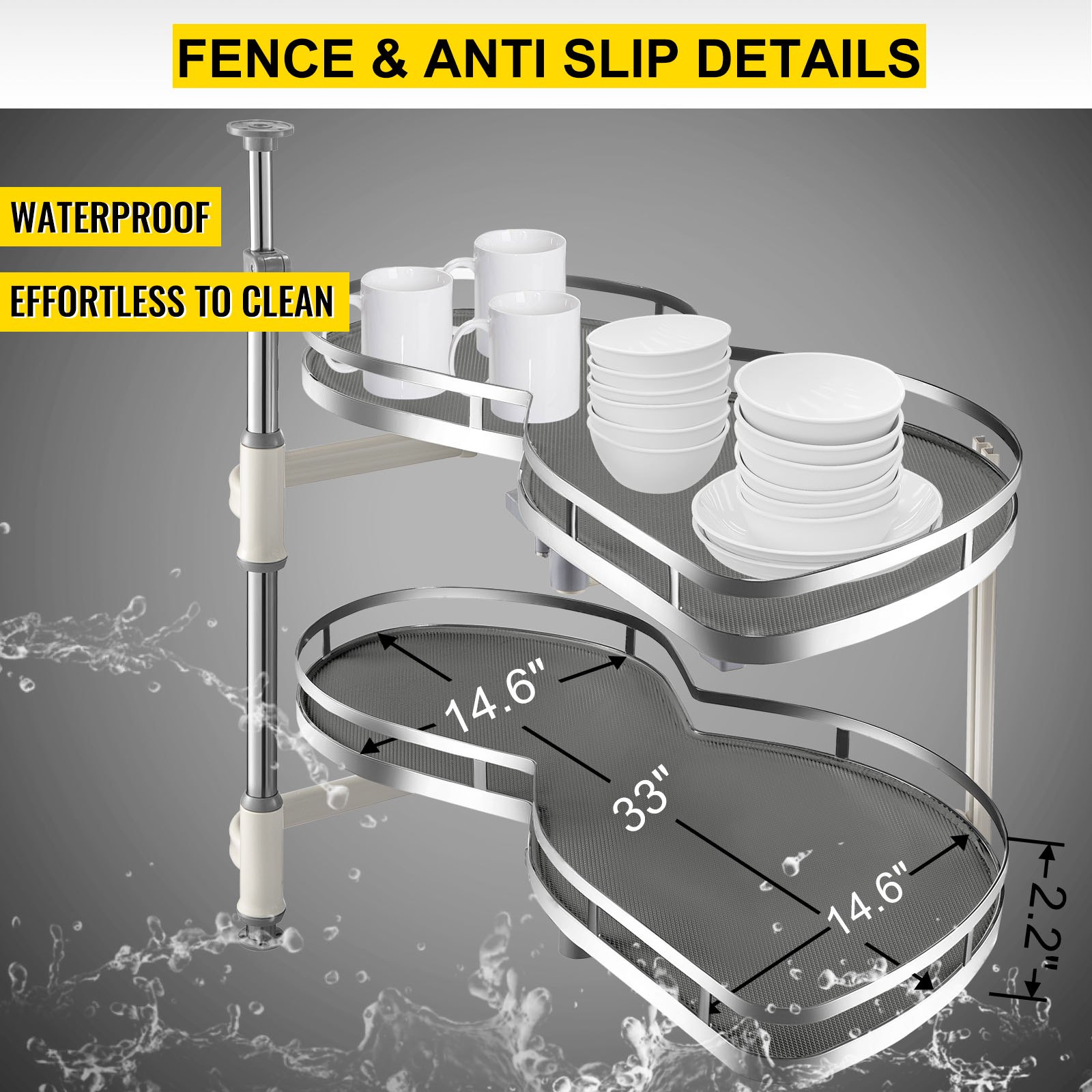 VEVOR Gabinete de esquina ciega extraíble para 34 en 2 niveles