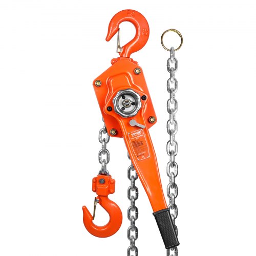 VEVOR Polipasto Manual de Cadena de Palanca Elevación de 2,8 m Polipasto de Trinquete de Acero Capacidad de 3 T Polipasto de Palanca Gancho de Rotación de 360° con Freno de Doble Trinquete para Garaje
