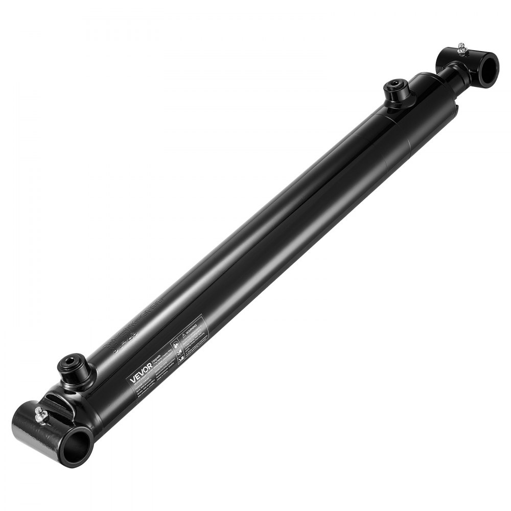VEVOR Cilindro Hidráulico de Doble Efecto, 3500 PSI, Carrera de 406 mm, Diámetro Interior de 50,8 mm, con Orificio para Pasador de 1 pulgada y Puerto SAE #6, para Maquinaria Agrícola y Tractores