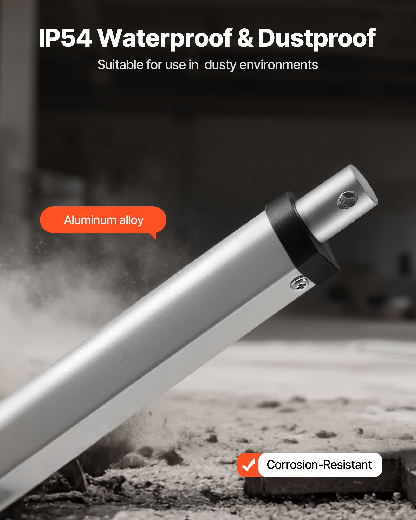 VEVOR 12V Linear Actuator, 250mm Stroke 15mm/s High-Speed 1000N Linear Motion Actuator - with IP54 Protection & Mounting Bracket for Lift Desk, Recliner Chairs, Window Door Opener