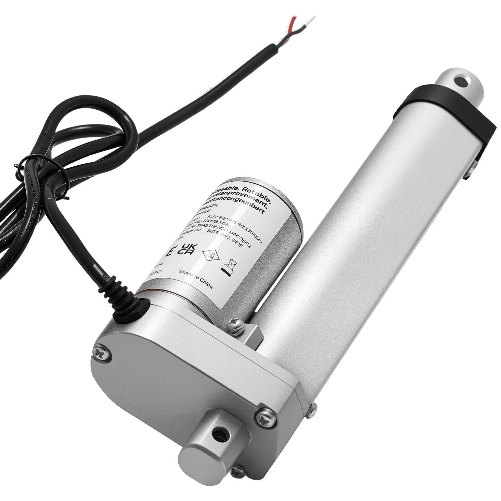 VEVOR Actuador Lineal 12 V, Motor Lineal 101,6 mm con 15 mm/s, 1000 N, Protección IP54 y Soporte de Montaje, para Escritorios Elevadores, Sillones Reclinables y Abridores de Ventanas y Puertas