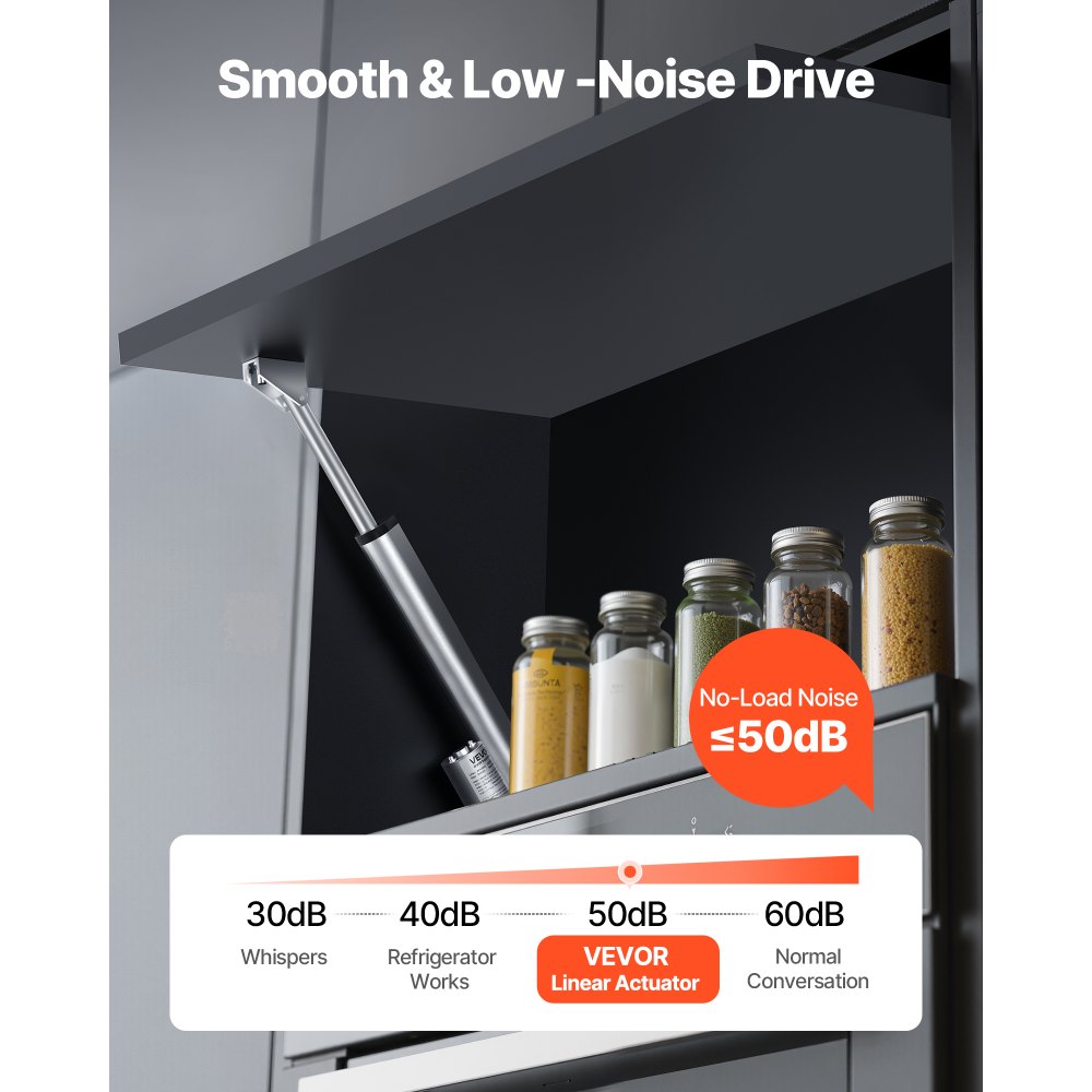 VEVOR Actuador Lineal 12 V, 203,2 mm, con 15 mm/s y 1000 N de Velocidad, Protección IP54 y Soporte de Montaje para Escritorios Elevadores, Sillones Reclinables y Abridores de Ventanas y Puertas