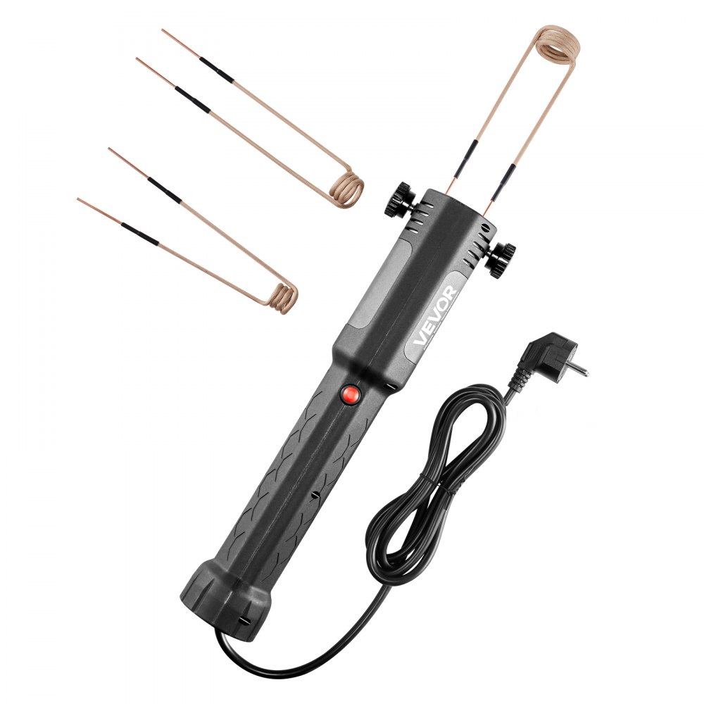 VEVOR Calentador de Inducción para Extracción de Tornillos, 1100 W, Calentador para Extracción de Tornillos Oxidados, Herramientas de Reparación de Taller con 3 Bobinas, 385 x 72 x 74 mm, Negro