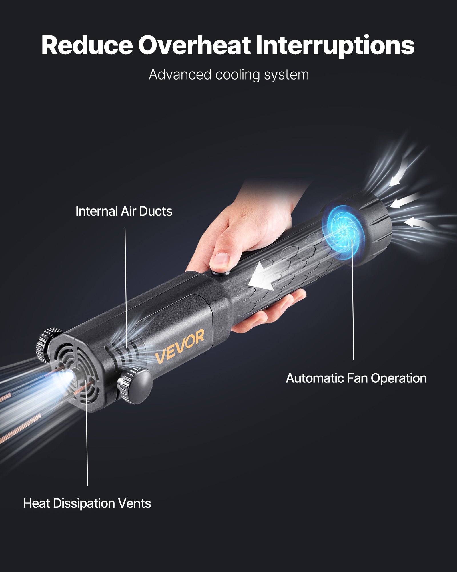 VEVOR Calentador de Inducción para Extracción de Tornillos, 1100 W, Calentador para Extracción de Tornillos Oxidados, Herramientas de Reparación de Taller con 10 Bobinas, Negro, 385 x 72 x 74 mm