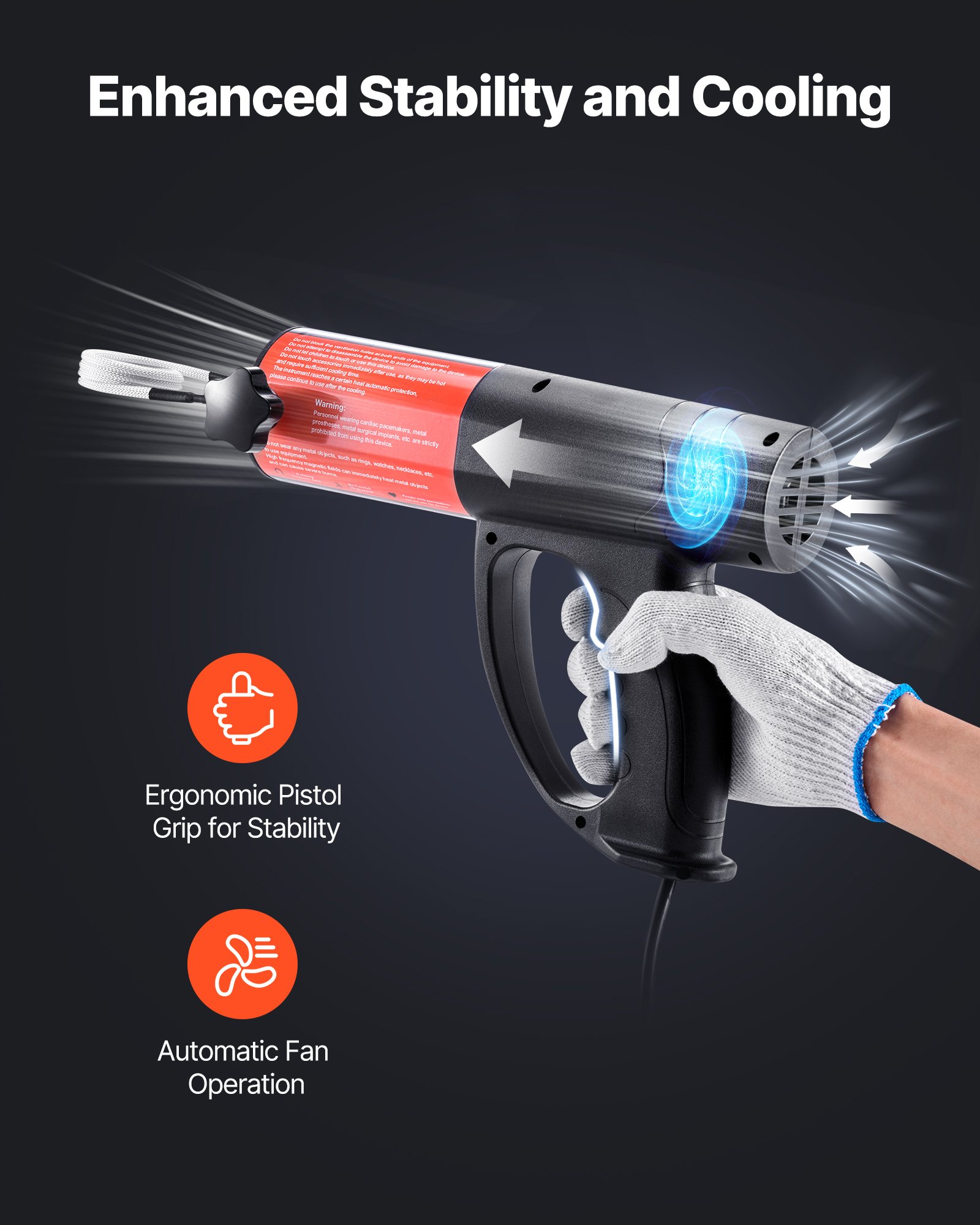 VEVOR Induction Heater Bolt Removal, 1500W 230V Magnetic Induction Heater Kit, Handheld Nut Buster Tool, Mini Heating Machine for Rusty Screw Removing, Car Garage Repairing Tools with 8 Coil and Box