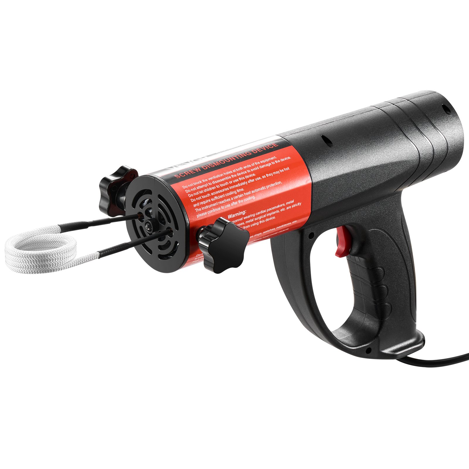 VEVOR Calentador de Inducción para Extracción de Tornillos, 1500 W, Calentador para Extracción de Tornillos Oxidados, Herramientas de Reparación de Taller con 8 Bobinas, Negro, 280 x 205 x 72 mm