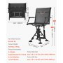VEVOR Hunting Chair, 360° Silent Swivel, Foldable Portable Blind Chair, Heavy-Duty Steel Frame Ground Stool Seat with Armrests, Anti-Sink Feet, Height Adjustable, 158 Kg Capacity for Fishing Camping