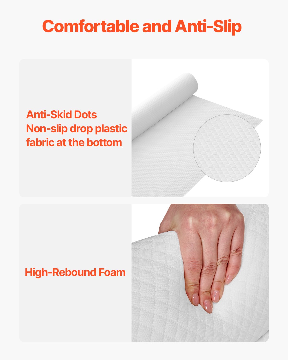 VEVOR Protector de Cama para Niños Pequeños, Barandilla de Cama Antideslizante con Solapa de Seguridad, con Funda Lavable a Máquina para Individuales, Matrimoniales, 1320 x 170 x 130 mm, 1 ud