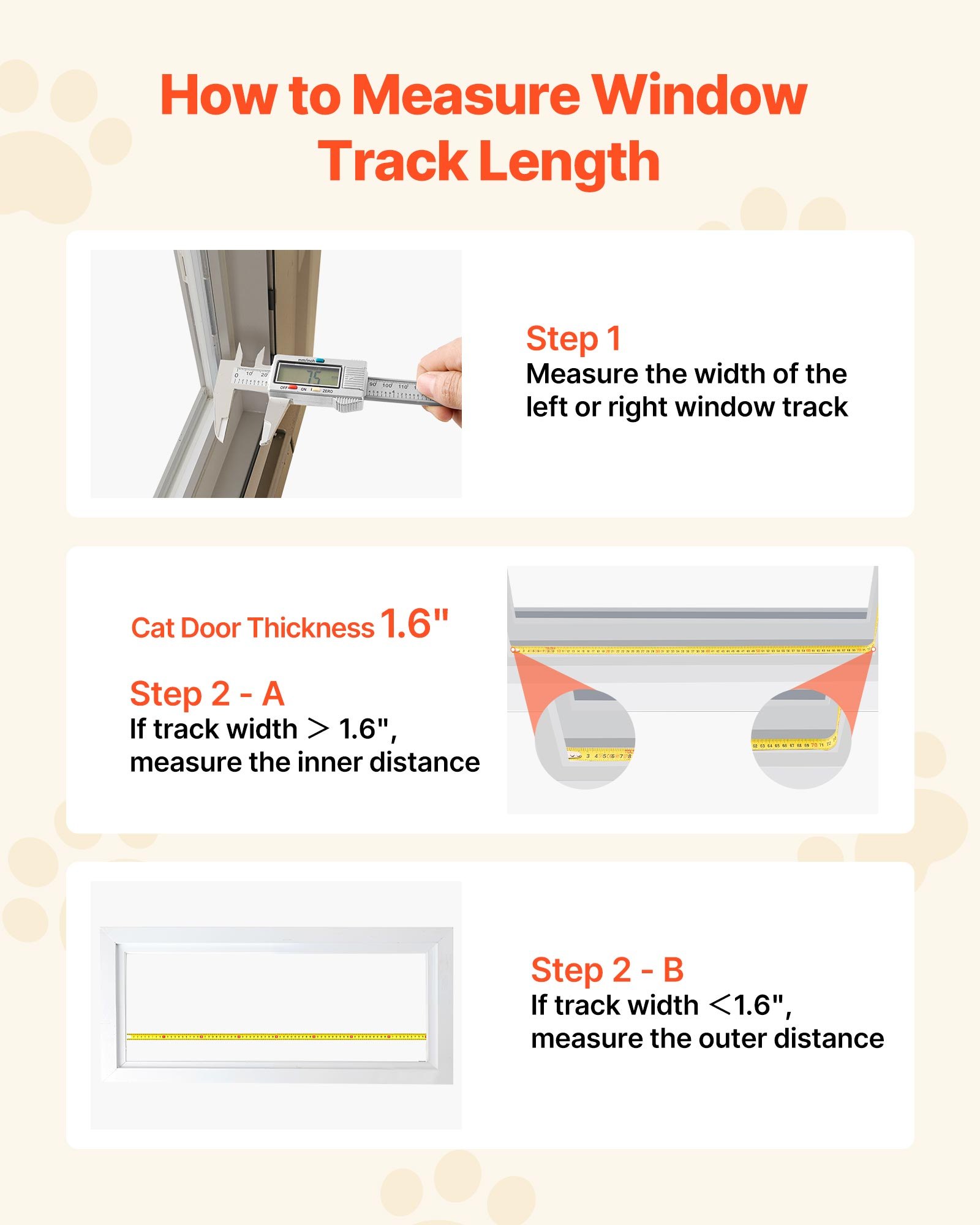 VEVOR Cat Door for Window, Adjustable to Fit Window Width 787-914 mm, 4 Secure Lock Modes, Aluminum Frame and High-Transparency Glass, Magnetic Closure, Weatherproof Quick-Fit Pet Door for Cats, White