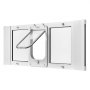VEVOR Gatera para Gatitos para Ventana Ajustable de 88,9-101,6 cm Puerta para Gato 4 Modos de Cierre Marco de Aluminio y Cristal de Alta Transparencia Cierre Magnético para Mascotas Pequeñas, Blanco