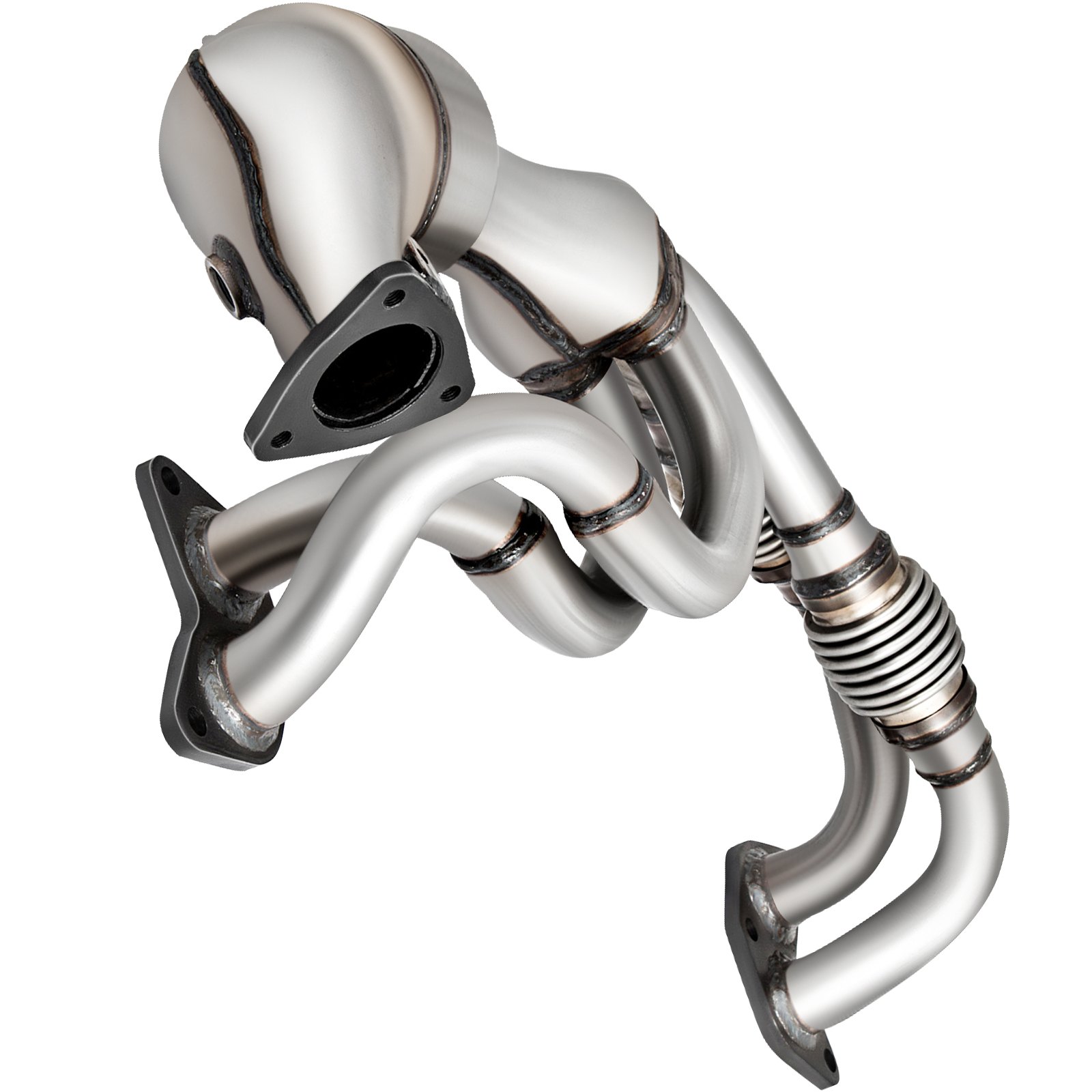 VEVOR Junta del Colector de Escape Catalizador de Escape de Alto Flujo de Acero Inoxidable Atornillable y Sistema de Escape Directo de Brida a Brida para Subaru 2005-2010 y Saab 9-2X 2006 2,5 L