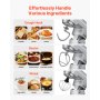 VEVOR Batidora de Pie/Máquina de Cocina para Hornear, 1500 W, con Tazones de Acero Inoxidable 4,2 + 5,7 L, Gancho para Masa, Batidor y Varillas, Basculante Ajustable de 10 Velocidades, Plata