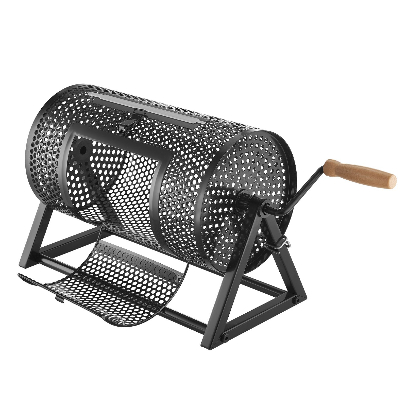 VEVOR Tambor de Rifa 295 x 167 mm, Tómbola de Lotería, 2500 Boletos o 100 Bolas, Rueda Giratoria para Sorteo con Asa y Base Estable, Diseño Sencillo, para Juego de Bingo Fiestas Eventos, Color Negro