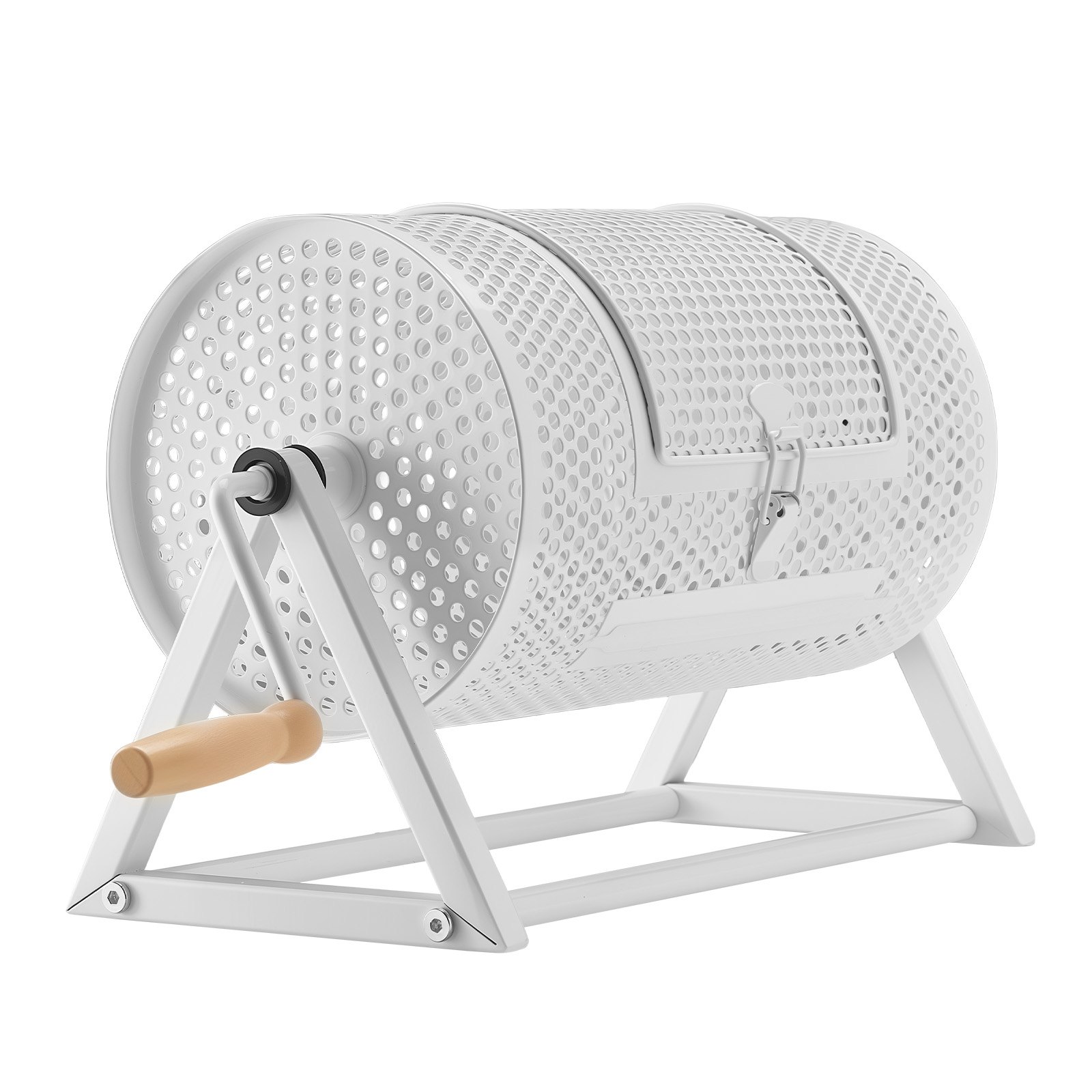 VEVOR Tambor de Rifa 295 x 167 mm, Tómbola de Lotería, Capacidad de 2500 Boletos o 100 Bolas, Canasta Giratoria para Lotería, Estructura Triangular, para Juego de Bingo Fiesta Eventos, Color Blanco