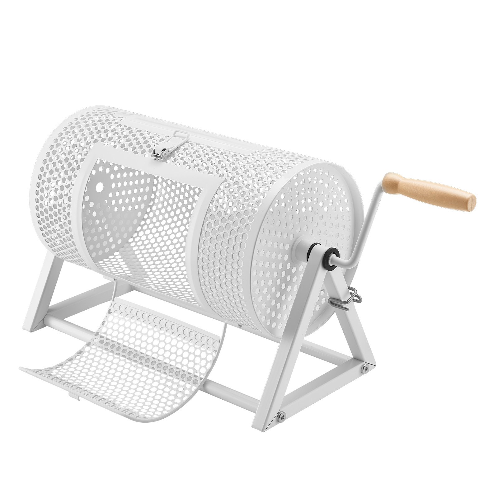 VEVOR Tambor de Rifa 295 x 167 mm, Tómbola de Lotería, Capacidad de 2500 Boletos o 100 Bolas, Canasta Giratoria para Lotería, Estructura Triangular, para Juego de Bingo Fiesta Eventos, Color Blanco