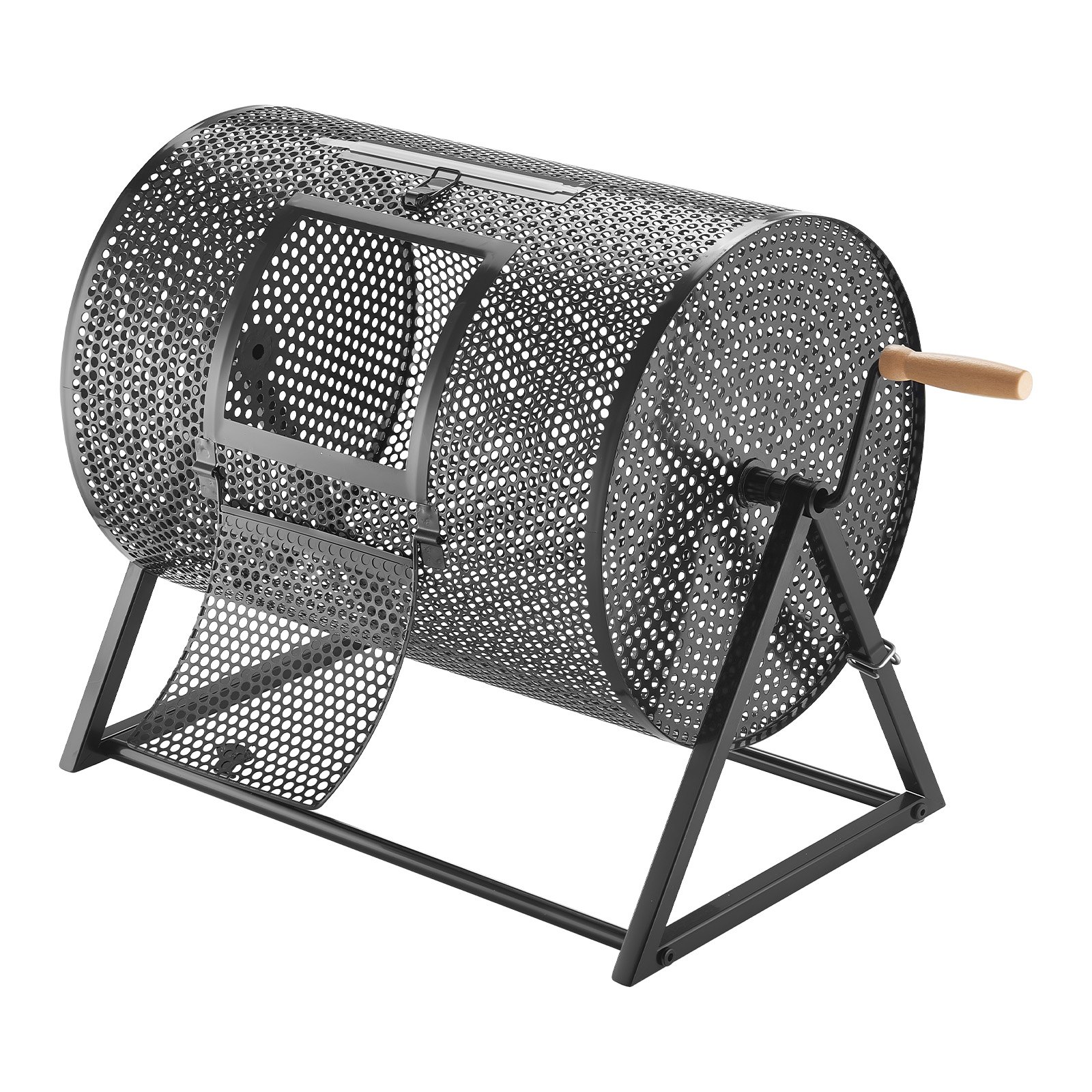 VEVOR Tambor de Rifa, 410 x 302 mm, Tómbola de Lotería, 5000 Boletos o 200 Bolas, Tambor Giratorio de Sorteo, Estructura Triangular, Base Reforzada, para Fiestas Eventos Juego de Bingo, Color Negro