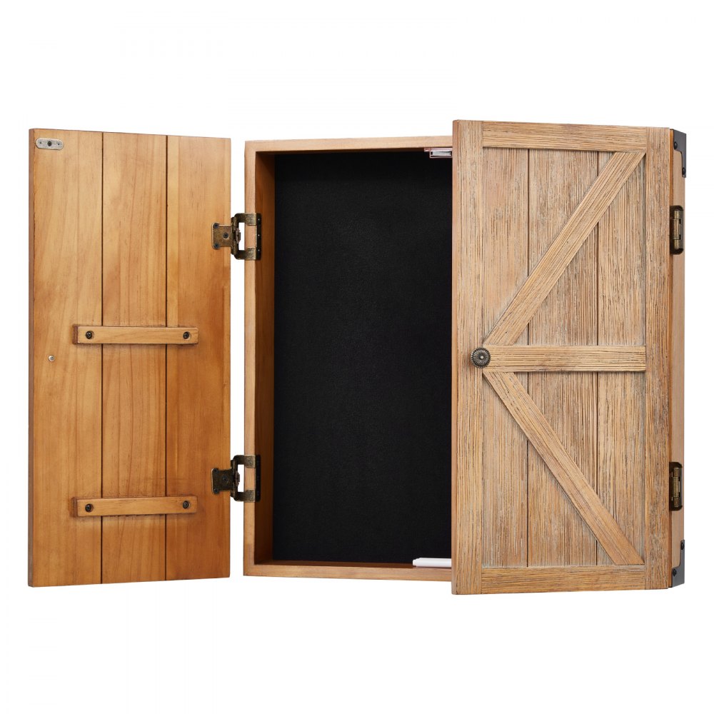 VEVOR Solid Wood Dartboard Cabinet Set, Official Size Concealable Cabinet with Cricket Accessories (Dartboard Not Included)