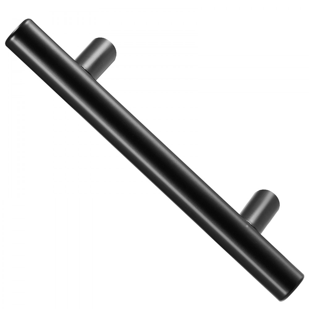 VEVOR Tiradores para Muebles de Cocina, 30 Piezas, Tiradores para Puertas de Gabinetes de Acero Inoxidable, Espacio entre Orificios Centrales 76 mm, Tiradores para Cajones, Cocina, Baño, Negro Mate