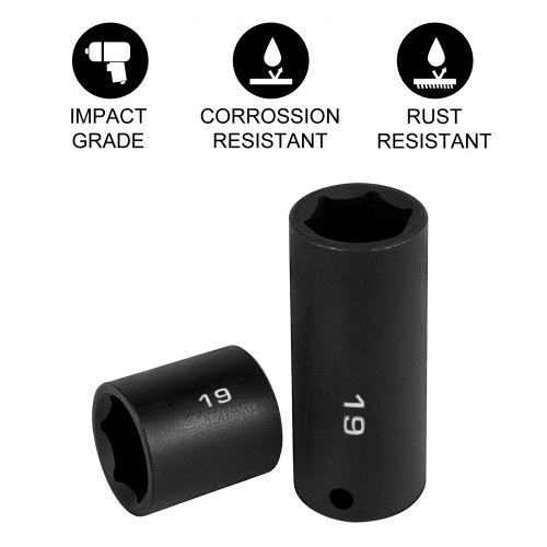 EMENTOL Juego De Llaves De Impacto De 3/8", 27 Unidades