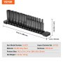 VEVOR 1/4" Drive Impact Socket Set, 14 Piece Deep Socket Set Metric 4-15mm, 6 Point Cr-Mo Alloy Steel for Auto Repair, Easy-to-Read Size Markings, Rugged Construction, Socket Organizer