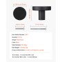 VEVOR Pomos Compactos para Gabinete, 10 Unidades, Aleación de Zinc Forjado, Forma de Hongo, Estilo Versátil, con Tornillos, Resistente al Desgaste y a la Deformación, Color Negro, Ø 32 x 23 mm