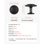 VEVOR Pomos para Armario, 30 uds, 3 cm, Aleación de Zinc, Forma de Hongo, con Tornillos, Resistente al Desgaste y a la Deformación, para Cómodas, Armarios y Alacenas, Color Negro, Ø 31 x 27 mm