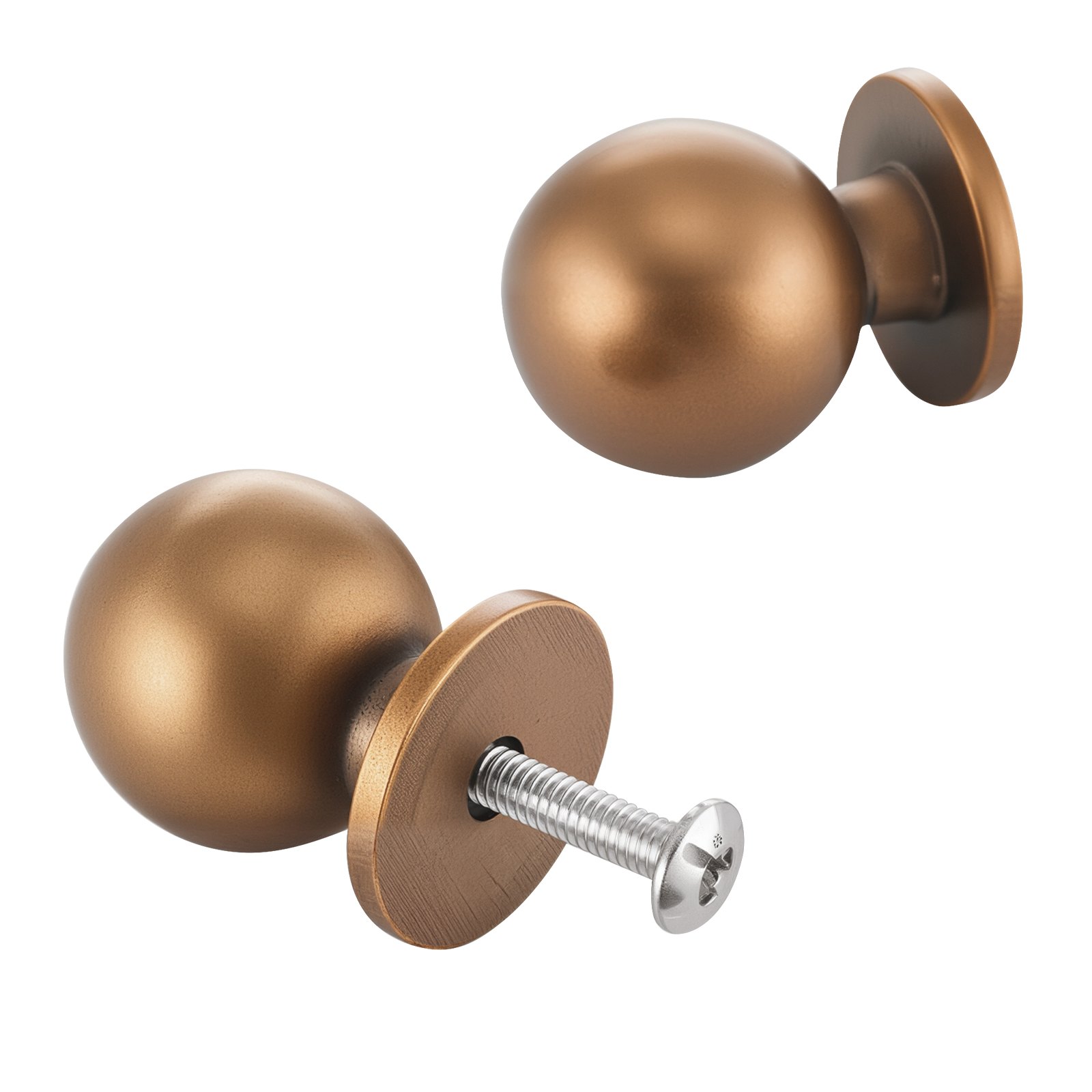 VEVOR Pomos para Gabinete, Tiradores Redondos de Aleación de Zinc de 2,5 cm con Tornillos, para Cajones, Puertas, Tocadores, Gabinetes, Baño y Cocina, Color Latón Antiguo, Ø 25 x 32 mm, 12 uds