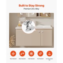 VEVOR Pomos para Gabinete, Tiradores de Acrílico y Aleación de Zinc con Forma Diamante y Tornillos, para Cajones, Puertas, Baño y Dormitorio, Acrílico Transparente y Base de Plata Pulida, 12 uds