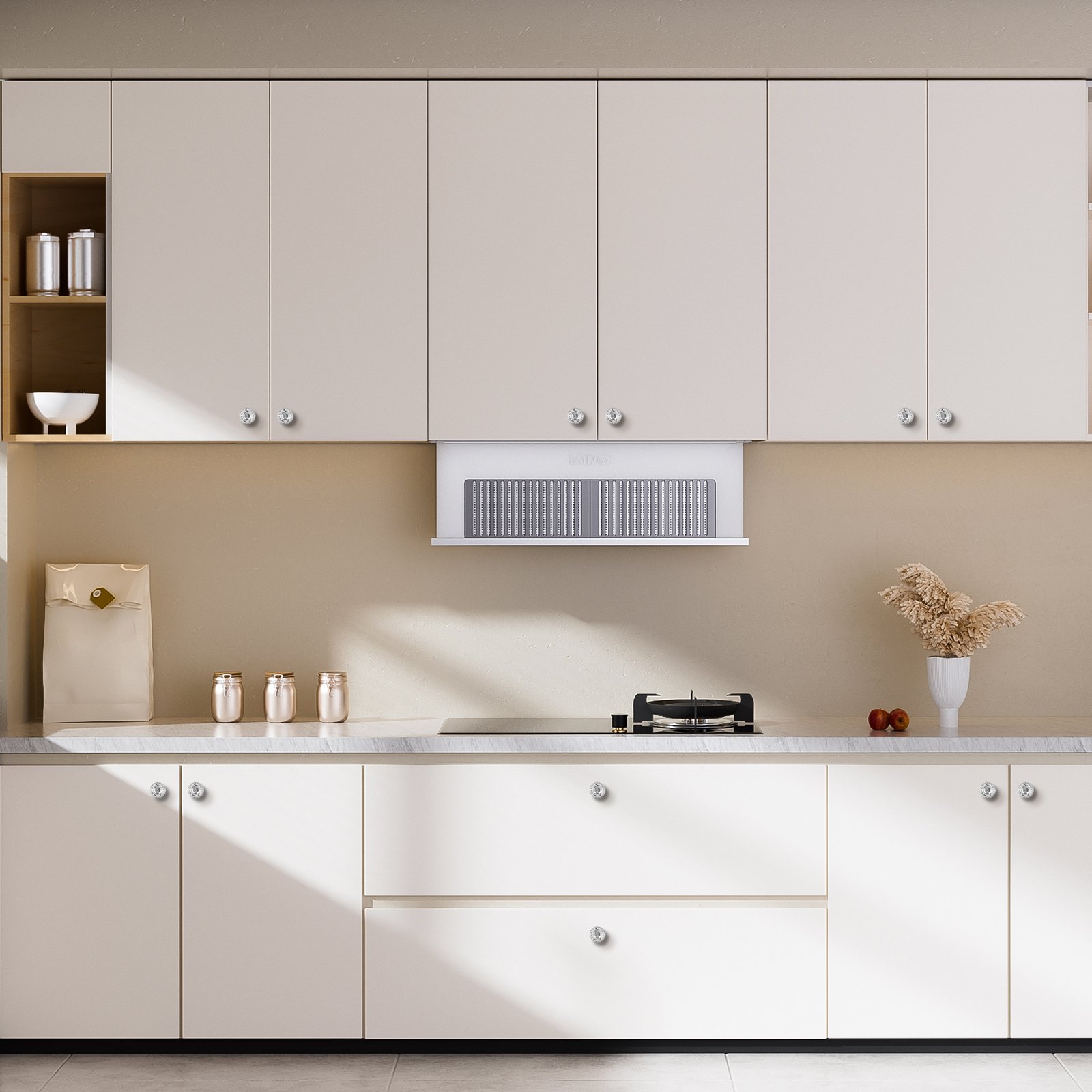 VEVOR Pomos para Gabinete, Tiradores de Acrílico y Aleación de Zinc con Forma Diamante y Tornillos, para Cajones, Puertas, Baño y Dormitorio, Acrílico Transparente y Base de Plata Pulida, 12 uds