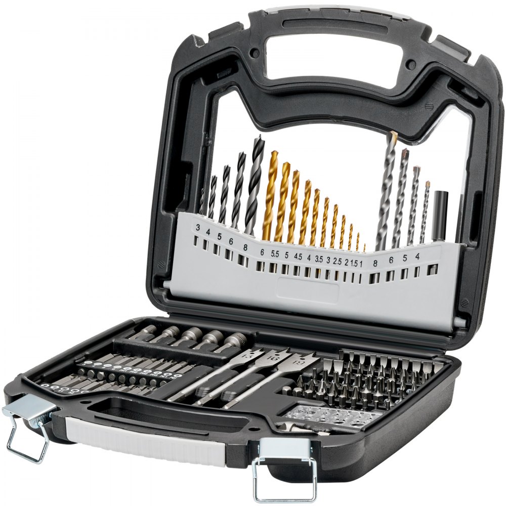 VEVOR 101 PCS Juego de Brocas Juego de Brocas para Taladro y Destornillador con Estuche de Transporte, Juego de Brocas para Destornillador Adecuadas para Taladrar y Atornillar Madera, Metal, Cemento