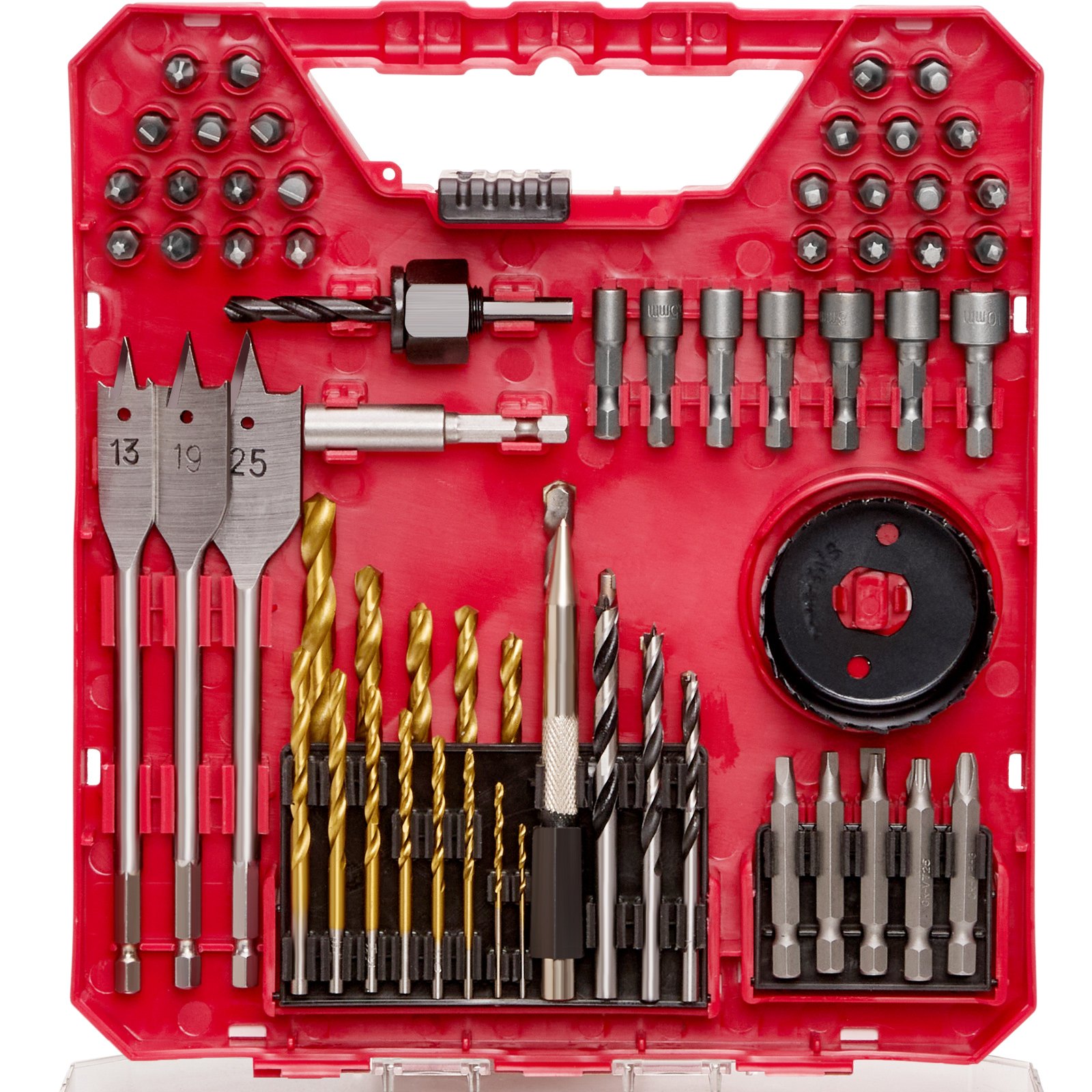 EVOR Screw Extractor Drill Set, 70-piece, Screwdriver Set, suitable for drilling and screwdriving in wood, metal & cement, Drill Bit Sets, Combination Set assorted in an organized carrying case