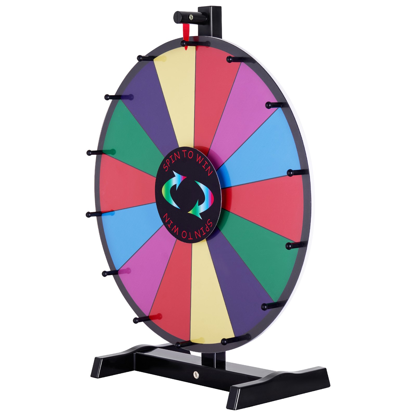 VEVOR Rueda de Lotería 457 mm Rueda de la Fortuna de Borrado en Seco Rueda de Suerte de Mesa 14 Ranuras con 2 Marcadores Juego de Bingo Equilibrado y de Rotación Suave Juego para Fiesta Salón Carnaval
