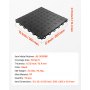 VEVOR Baldosas de Garaje Entrelazadas 50 Piezas Baldosas de PP para Suelo de Garaje 305 x 305 x 13,4 mm Textura Antideslizante de Doble Cara, para Garajes, Sótanos, Talleres de Reparación, Negro