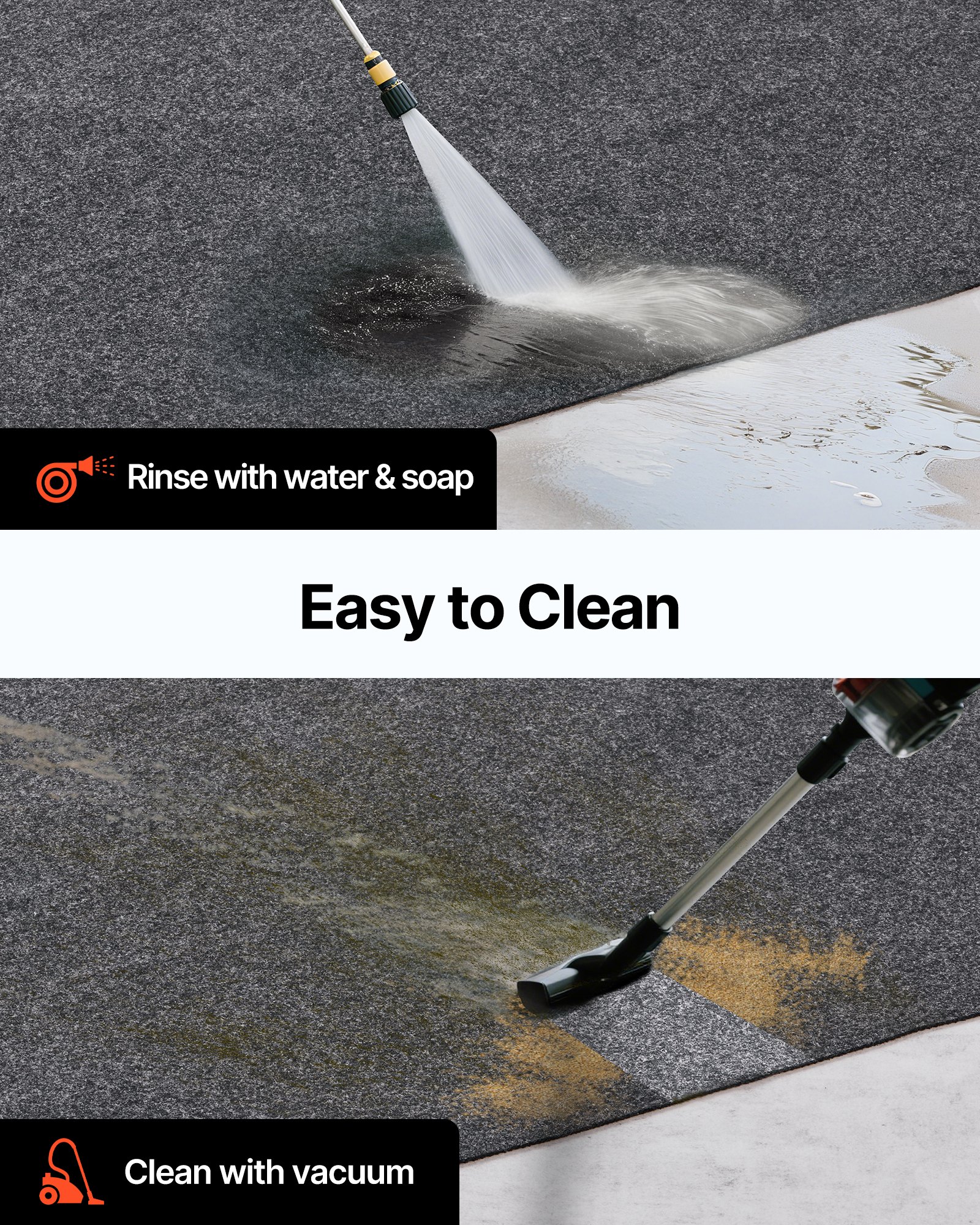 VEVOR Alfombrilla para Suelo de Garaje 2,23x5,18 m Alfombrilla Protectora Antideslizante Impermeable Agua Barro Aceite para Coche con Respaldo de TPE Antifugas Fácil de Limpiar Corte, Varios Usos