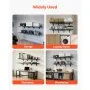 VEVOR Estantería de Pared de Acero 635 x 1832 mm, Carga 362 kg por Nivel, 725 kg en Total, Distancia Ajustable, Juego de 4 Estanterías Flotantes de 2 Niveles para Garaje Taller Cocina Lavandería