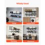 VEVOR Estantería de Pared de Acero 635 x 1832 mm, Carga 362 kg por Nivel, 725 kg en Total, Distancia Ajustable, Juego de 4 Estanterías Flotantes de 2 Niveles para Garaje Taller Cocina Lavandería