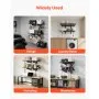 VEVOR Estantería de Pared de Acero Resistente 610x914 mm, Carga 227kg en Total 113kg por Estante, Distancia Ajustable, Juego de 2 Estanterías Flotantes con Ganchos para Garaje Lavandería Cocina Taller