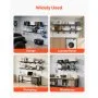 VEVOR Estantería de Pared de Acero 615 x 1828 mm, Carga 227 kg por Nivel, 454 kg Total, Distancia Ajustable, Juego de 8 Estanterías Flotantes 2 Niveles con Ganchos para Garaje Cocina Lavandería Taller