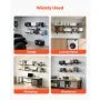 VEVOR Estantería de Pared de Acero Resistente 305x1828 mm, Carga 136kg por Estante, 272kg en Total, Distancia Ajustable 40 o 45cm, Juego de 2 Estanterías Flotantes para Garaje Lavandería Taller Cocina