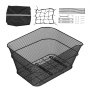 VEVOR Cesta Trasera para Bicicleta Cesta de Malla de Alambre con Red de Carga y Cubierta Impermeable Cesta Trasera de Metal Duradera para Bicicleta 39x31x21 cm Herramientas de Montaje Incluidas