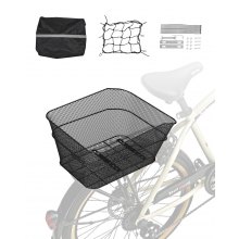 VEVOR Cesta Trasera para Bicicleta Cesta de Malla de Alambre con Red de Carga