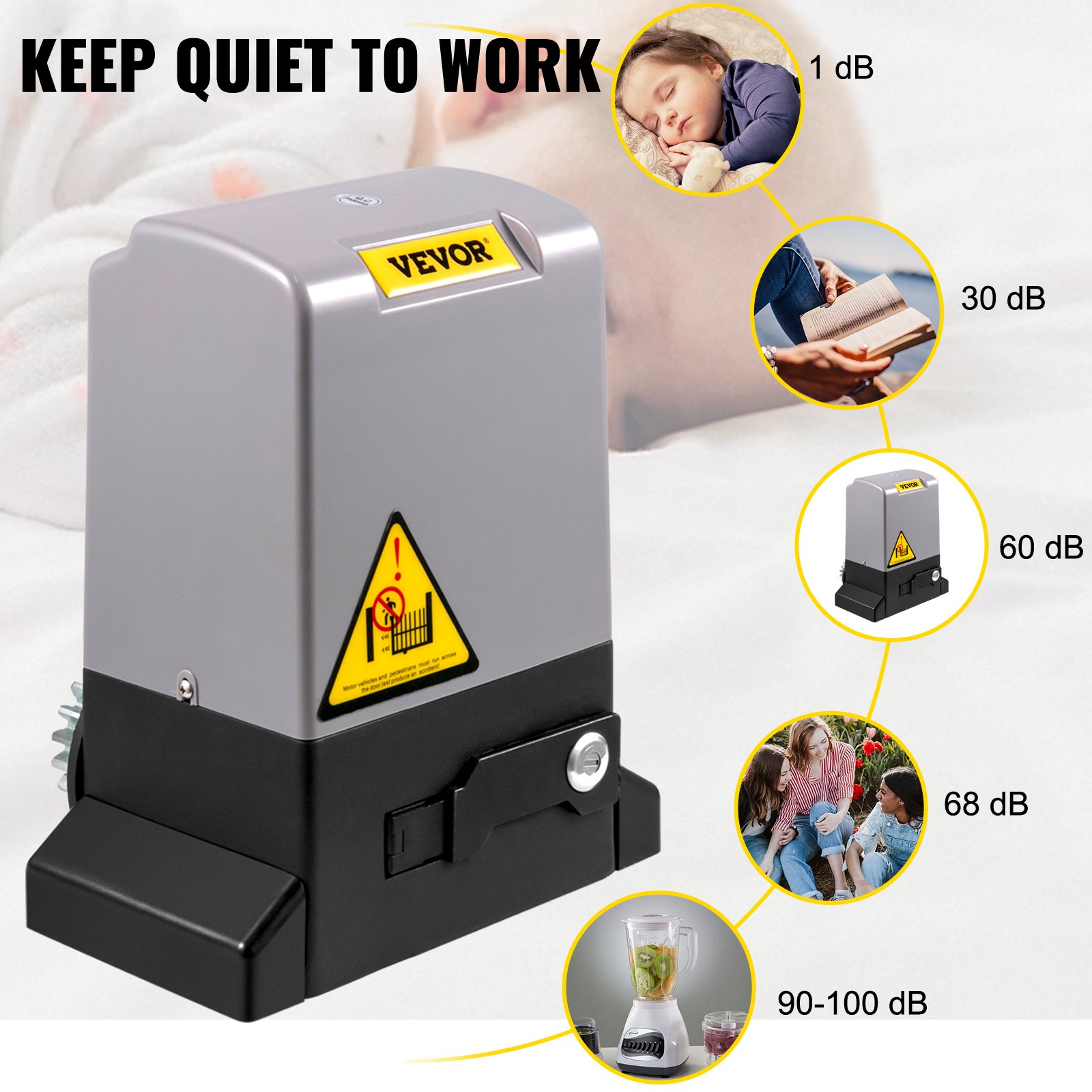 VEVOR sliding gate opener 1800 kg 5 m Automatic sliding gate with 4 remote controls and app control, Electric roller gate motor for driveways Complete hardware security system kit for gate operators