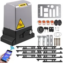 VEVOR Abridor de Puerta Corredera 1800 kg Abridor de Puerta Automático 7 m con 4 Mandos a Distancia y Control de APP para Entrada Rodante Kit de Sistema de Seguridad para Operador de Puerta